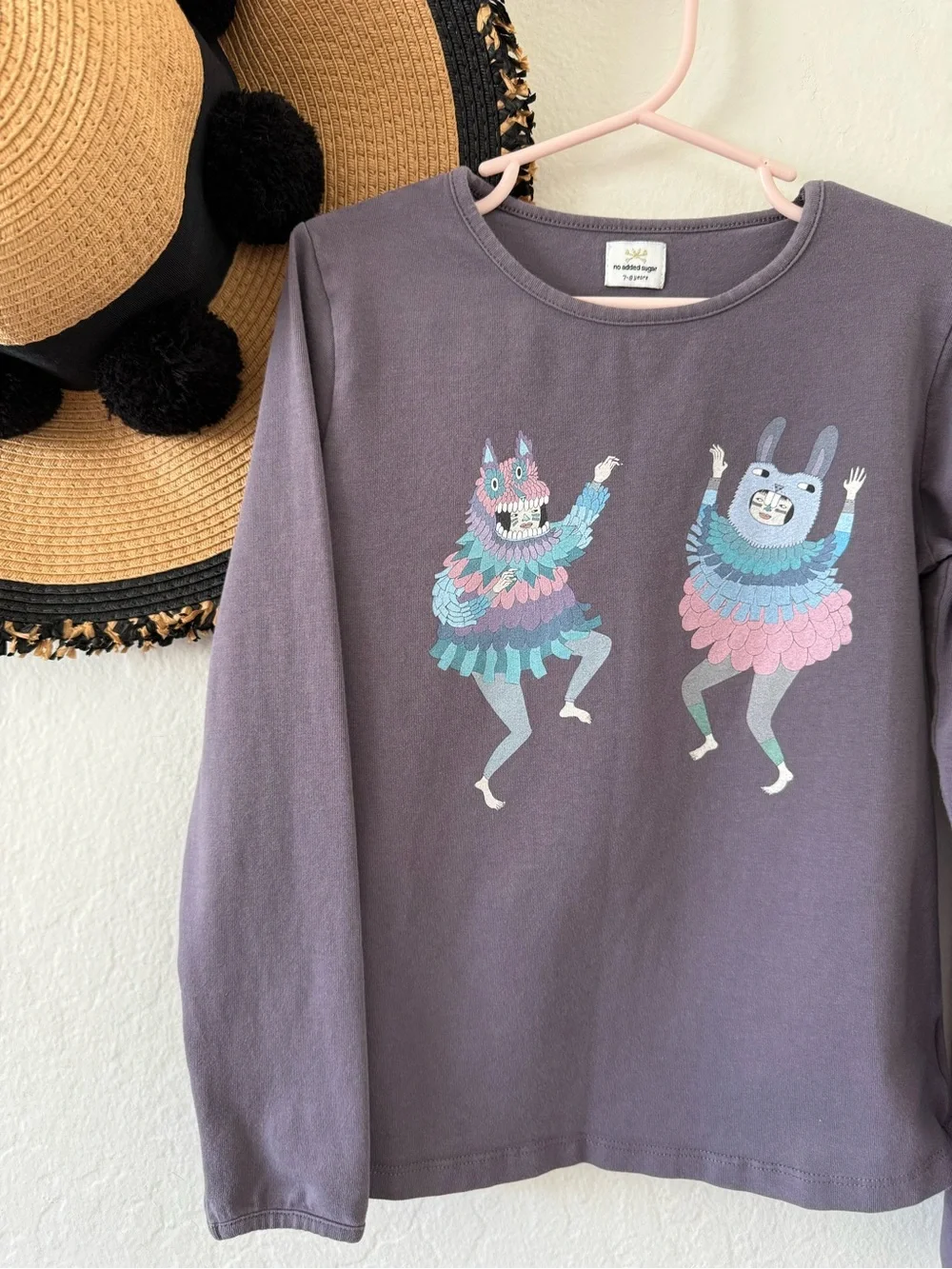 No Added Sugar Purple Long Sleeve Graphic Tee Size 7-8 Years